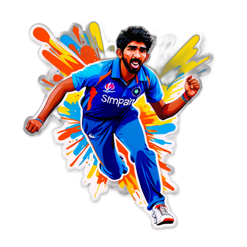 Jasprit Bumrah Bowling Pose Sticker