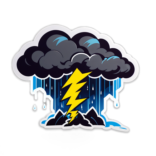 Storm Sticker met Bliksem