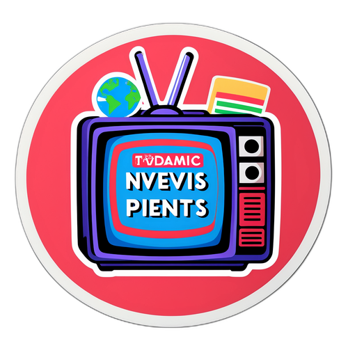 Un autocollant représentant un programme d'actualité télévisé moderne