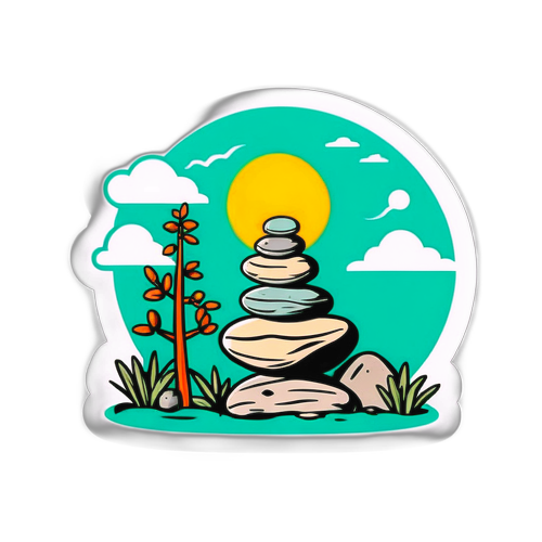 Minimalist na Disenyo ng Sticker na Nagpapahayag ng Balanse