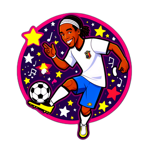 Spillende Ronaldinho med fotball