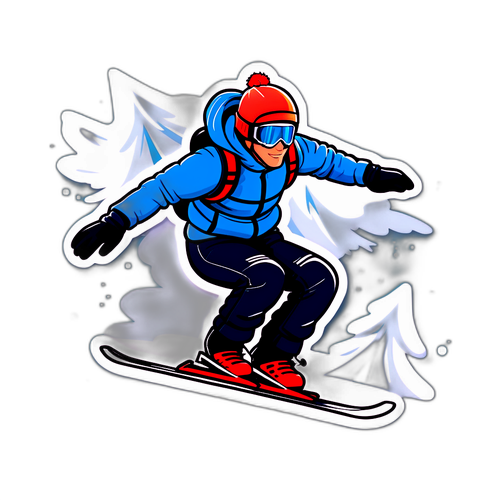 Morosom klistremerke av Marius Lindvik på ski