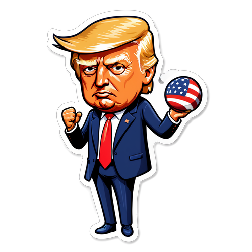 Autocollant de Donald Trump avec fond illustratif des États-Unis