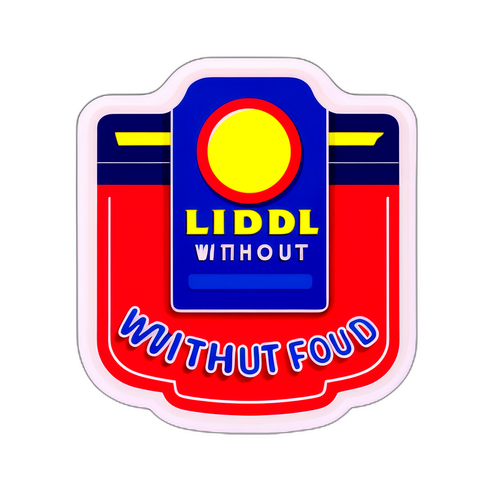Sticker mit stylisiertem Bild eines leeren Supermarkts