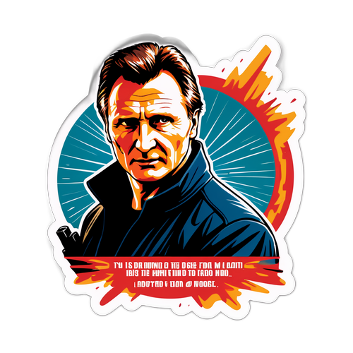 Actieve Held Sticker van Liam Neeson