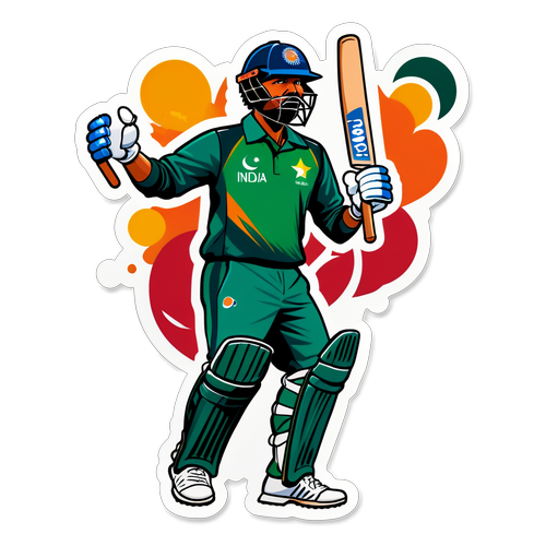 India-Pakistan Cricket Clash Sticker