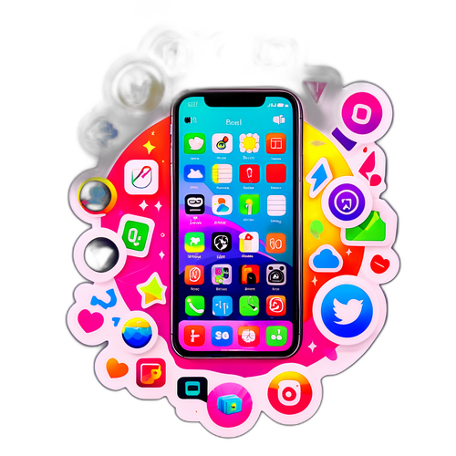 Farverig iPhone med app-ikoner