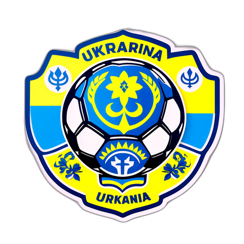 Дизайн с символикой Украины, объединяющий футбольные элементы с национальной символикой