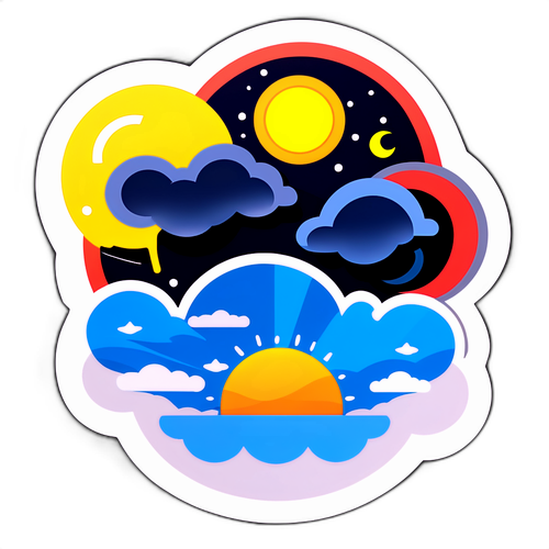 Наклейка з прогнозом погоди на завтра