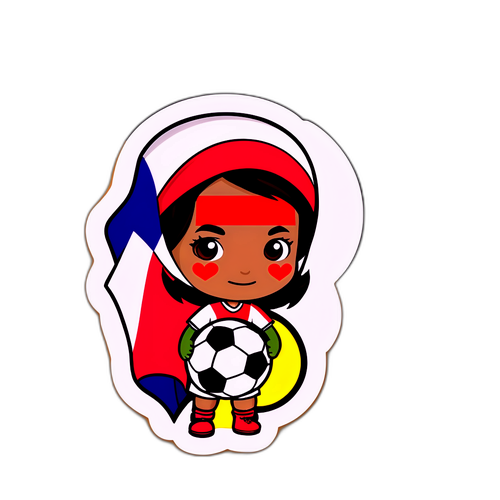 チリとペルーの旗を組み合わせたサッカーキャラクター