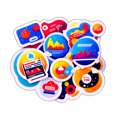 Интерактивная наклейка с элементами новостей