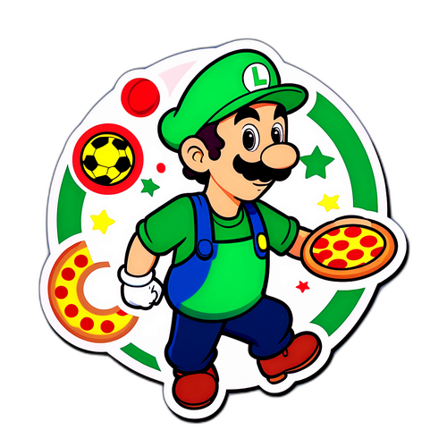 Παιχνιδιάρικος αυτοκόλλητος χαρακτήρας Λουίτζι