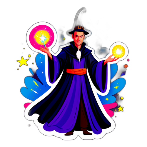 Spennende illustrasjon av en trollmann