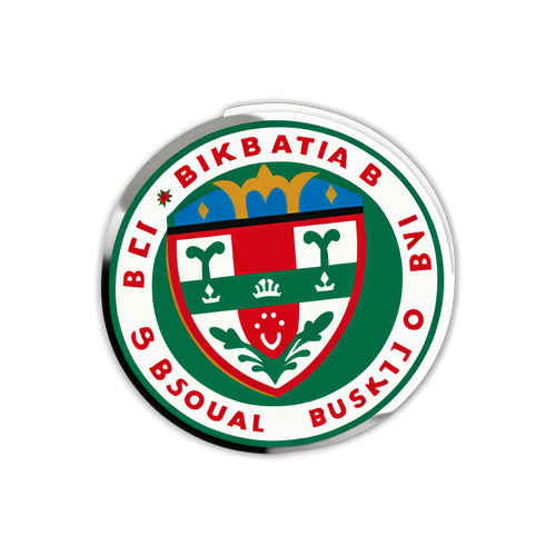 Bilbao Sticker med Traditionella Baskiska Symboler och Fotbollsmotiv