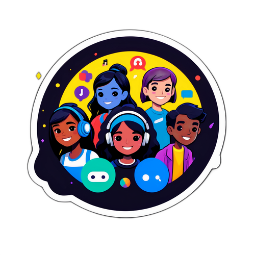 Sticker Menampilkan Koneksi Orang di Discord