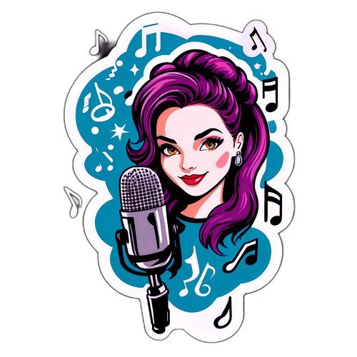 Stylový samolepící obrázek s Lucií Vondráčkovou