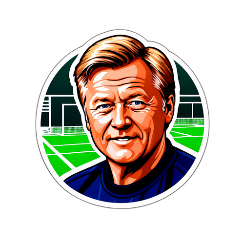 Åge Hareide Porträtt med Fotballbane Bakgrunn