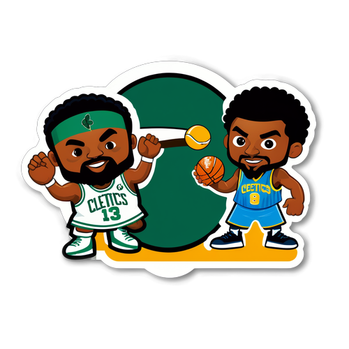 Unforgettable Showdown: Celtics vs. Nuggets - Meet the Playful Rivalry Stickers!