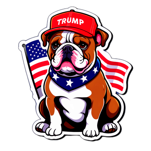 МаленькийBulldog в капелюсі Трампа