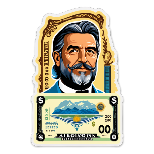 ¡Celebra la Cultura Argentina! ¡Nuestra Historia en un Sticker Increíble Con el Billete de $20,000 y Alberdi!