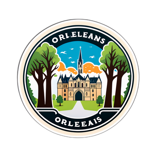 Autocollant de la ville d'Orléans avec monuments historiques
