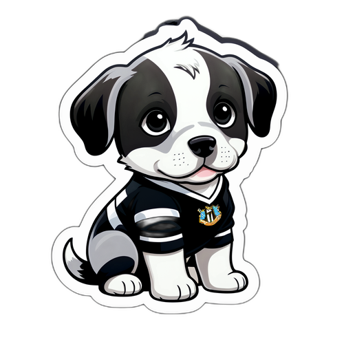 강아지가 뉴캐슬 유니폼을 입고 있는 스티커