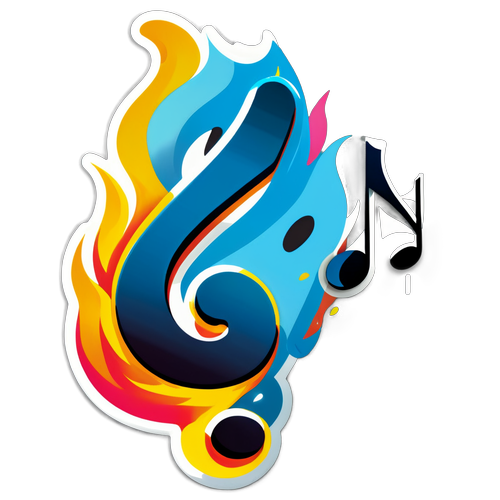 Nota Musicale con Effetto Fuoco