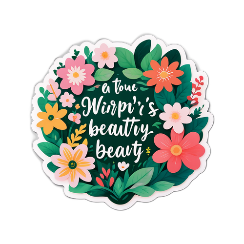 Motiverende sitat med blomster og grønt