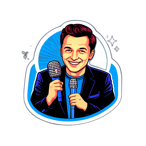 Radu Miruță cu microfon pe fundal de radio
