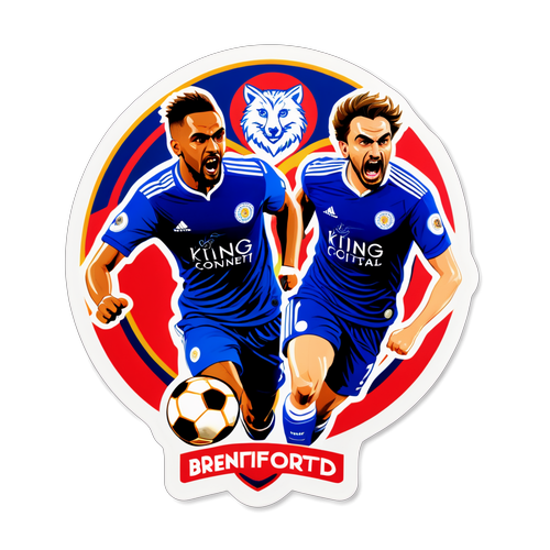 Sticker Pertandingan Gaya Leicester City dan Brentford