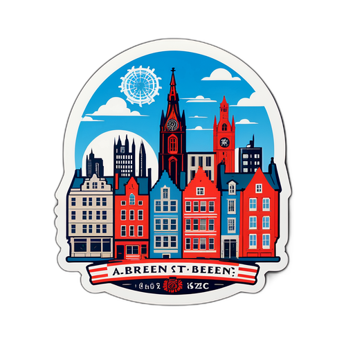 Autocolant cu fundal urban din Aberdeen