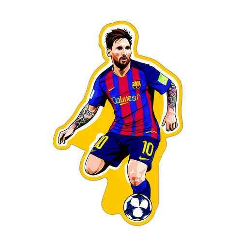 Autocollant de Lionel Messi en action