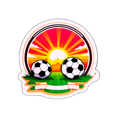 Футбольный фестиваль на фоне заката