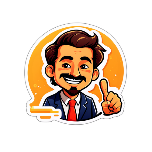 Cheerful Office Character Sticker