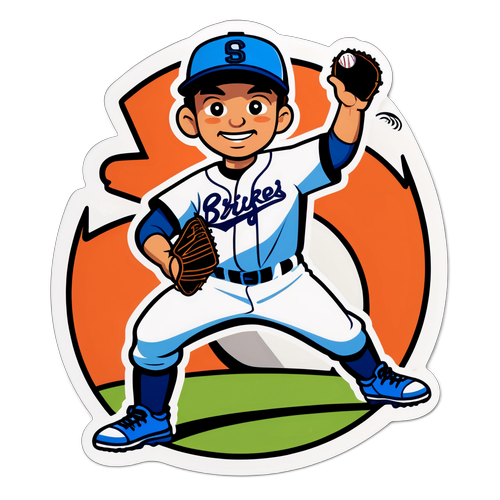 Energetic Baseball Sticker: Clay Holmes in Action