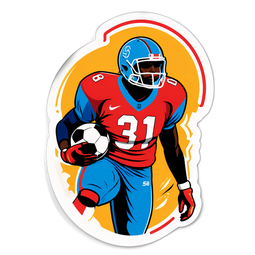 Sticker que destaca a jornada de um jogador de futebol