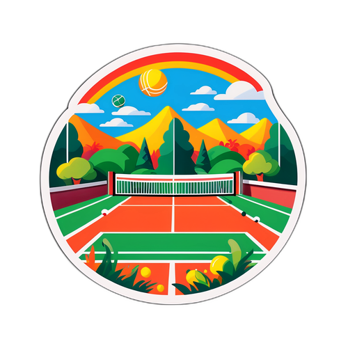 Design vesel și energic pe terenul de tenis