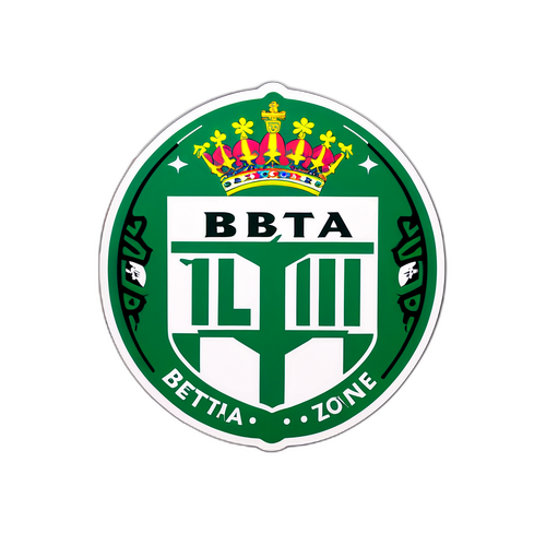 Наклейка у формі футбольного м'яча з елементами фан-зони Реал Бетіса
