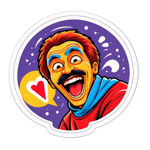 유머를 담은 긍정적인 이미지의 게히 스티커