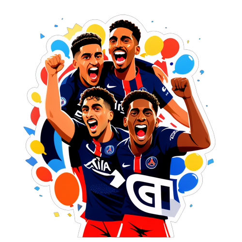 Stickers piłkarzy PSG w stylu animowanym