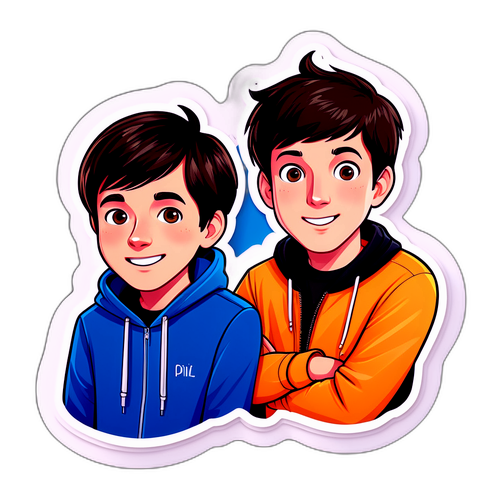 Ilustracja Dan i Phil w formacie kreskówkowym
