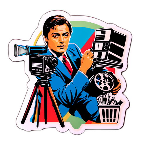 Naklejka Alain Delon z elementami klasycznego filmu