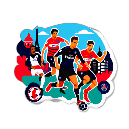 Stiker Gaya Pemain Paris Saint-Germain FC Melawan Atletico Madrid