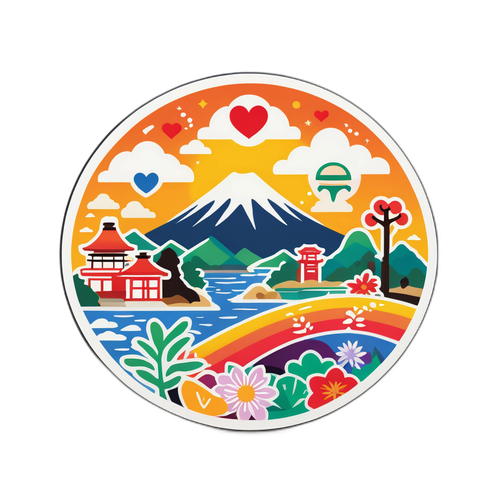 群馬県の地元愛満載のカラフルなステッカーデザイン