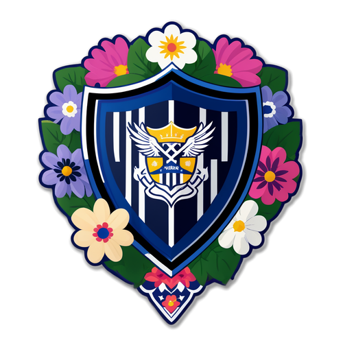 Escudo de Monterrey con Flores y Lema 'Rayados, un Amor Infinito'