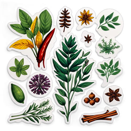 Vintage Botanical Herbs and Spices Illustration