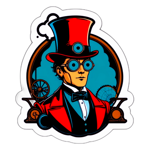 Przyciągająca naklejka z elementami steampunk dla Lies of P Overture