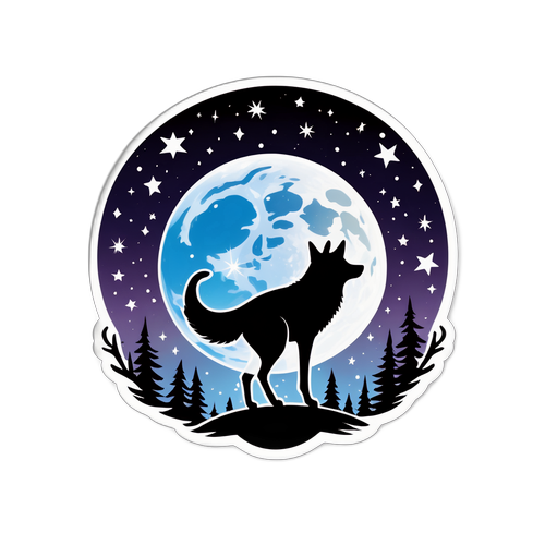 Een Mystieke Sticker van de Volle Maan