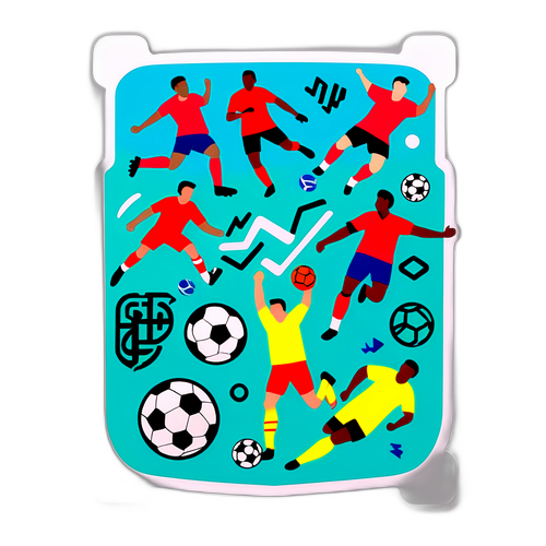Геометричний дизайн стікера, що відображає енергію футбольного матчу