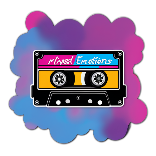 Unlock Your Feelings: The 'Mixed Emotions' Cassette Sticker That's a Must-Have for Every Music Lover!